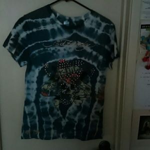 Ed Hardy Tie Dye Rhinestone Shirt